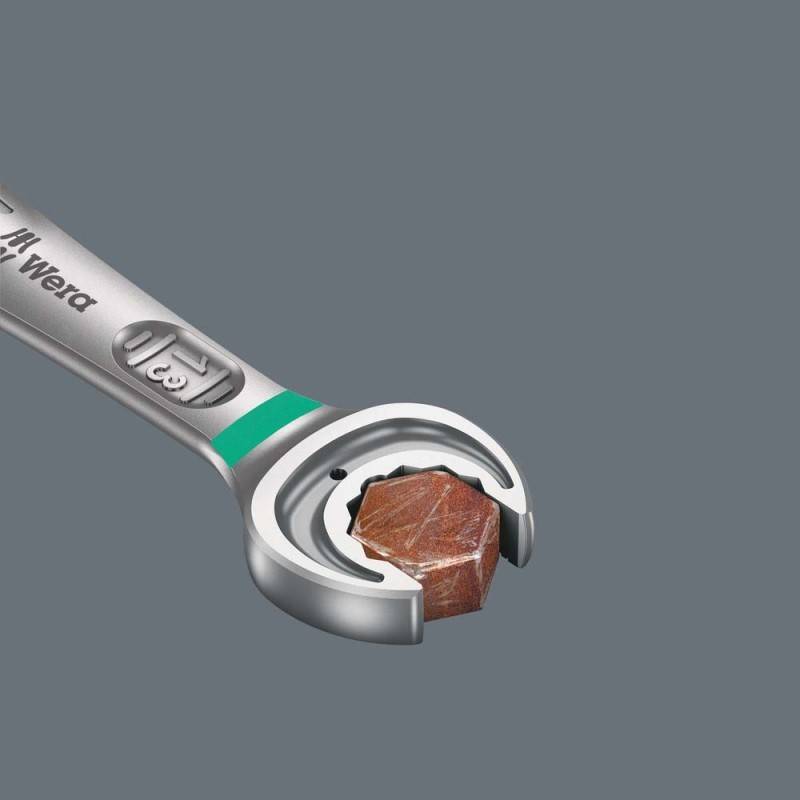 Maulringratschenschlüssel Joker SW 16mm L.213mm umschaltbar,Rings.15Grad WERA