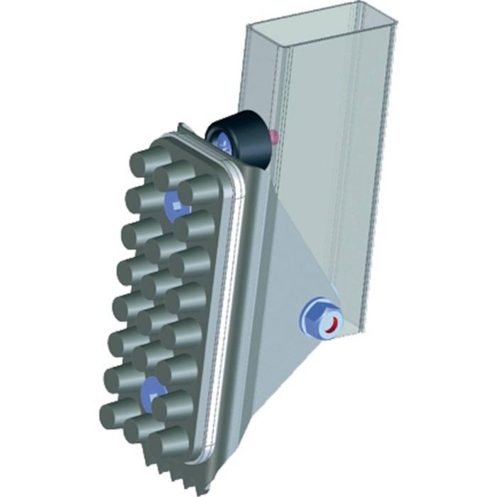 Schwenkfuss Auflagefl. 125x50mm ab Holm-H.58mm Alu./Ku. m.Gummiauflage Zarges