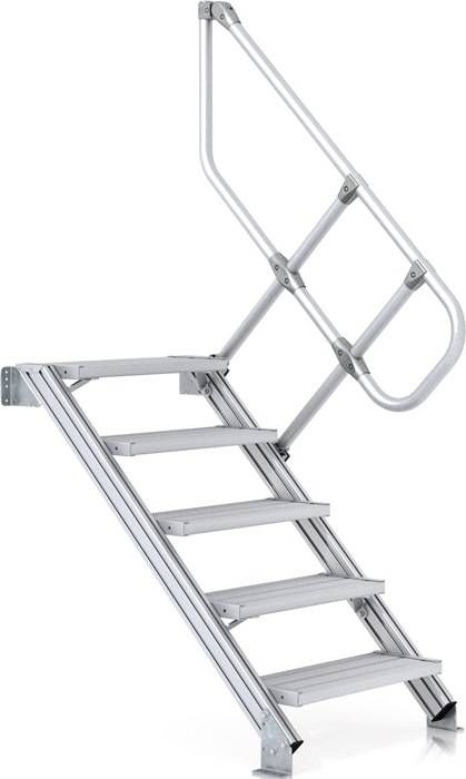 Treppe m.eins.Handlauf Stufen-B.800mm senkr.H.max.3250mm A.1990mm 60Grad ZARGES