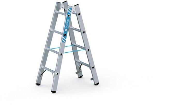 Stehleiter Coni B 2x4 Sprossen L.1,22m Arbeits-H.2,5m LM Holm-H.58mm Zarges