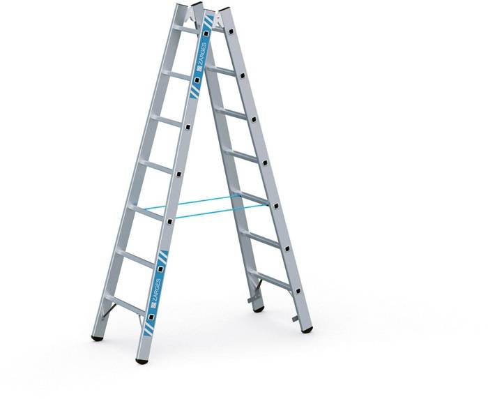 Stehleiter Coni B 2x7Sprossen L.2,06m Arbeits-H.3,25m LM Holm-H.58mm Zarges