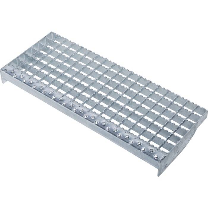 Treppe 17Stufen 60Grad H.4250mm LM m.Plattform Ausl.3180mm Stufen-B.600mm Zarges