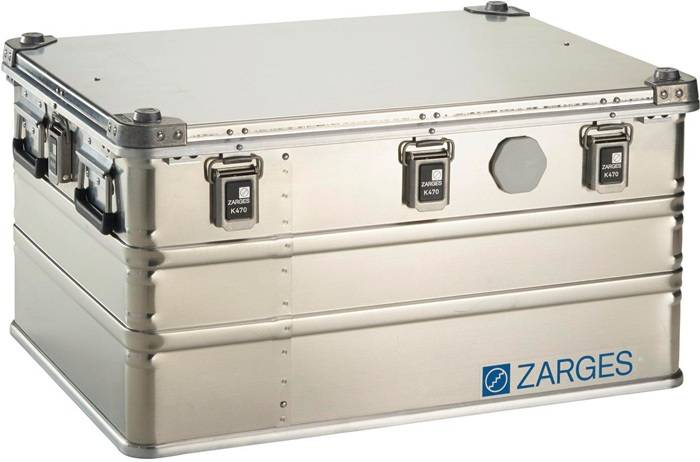 Aluminiumbehälter K470 Innenmaße 750x550x380mm Vol.157l G.10kg IP67 Alu. Zarges