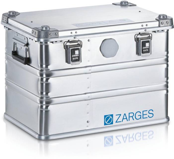 Aluminiumbehälter K470 Innenmaße 550x350x380mm Vol.73l G.5,3kg IP67 Alu. Zarges