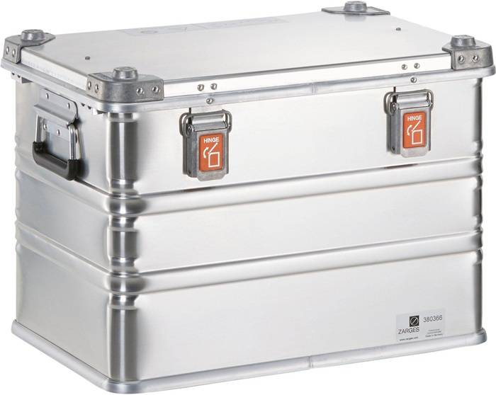 Aluminiumbehälter K470 Innenmaße 550x350x380mm Vol.73l G.5,3kg IP67 Alu. Zarges