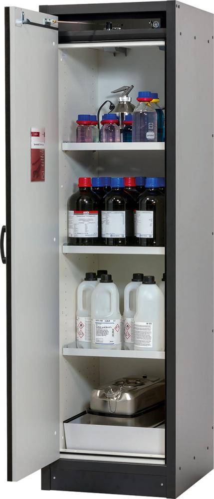 Schrank Q-Classic-30 564x1947 1Tür 3FB,Silb.