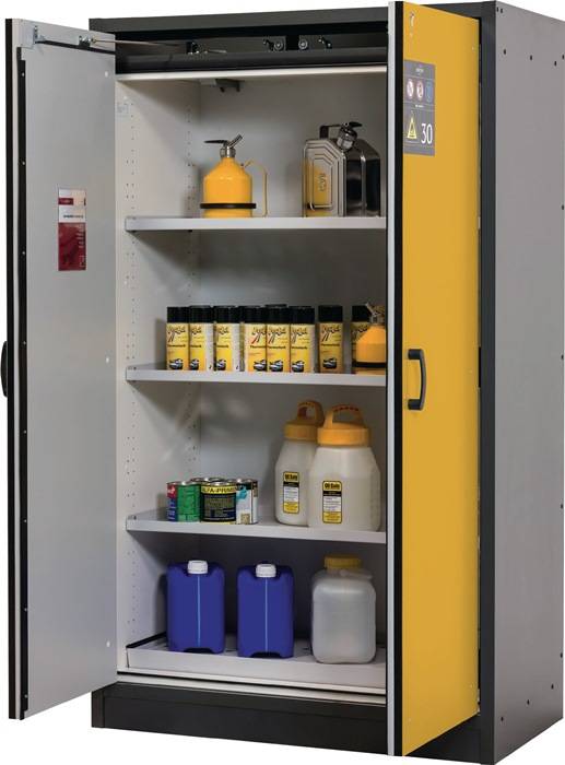 Sicherh.-Schrank Typ 30 H1947xB1164xT620mm grau/gelb Vollblechtüren ASECOS