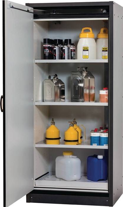 Sicherh.-Schrank Typ 30 H1947xB864xT620mm grau/gelb Vollblechtüren ASECOS