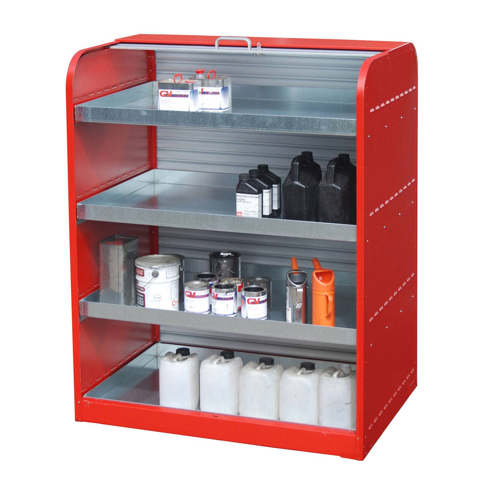 Gefahrstoff-Rollladenschrank RSG-4, lackiert, Feuerrot