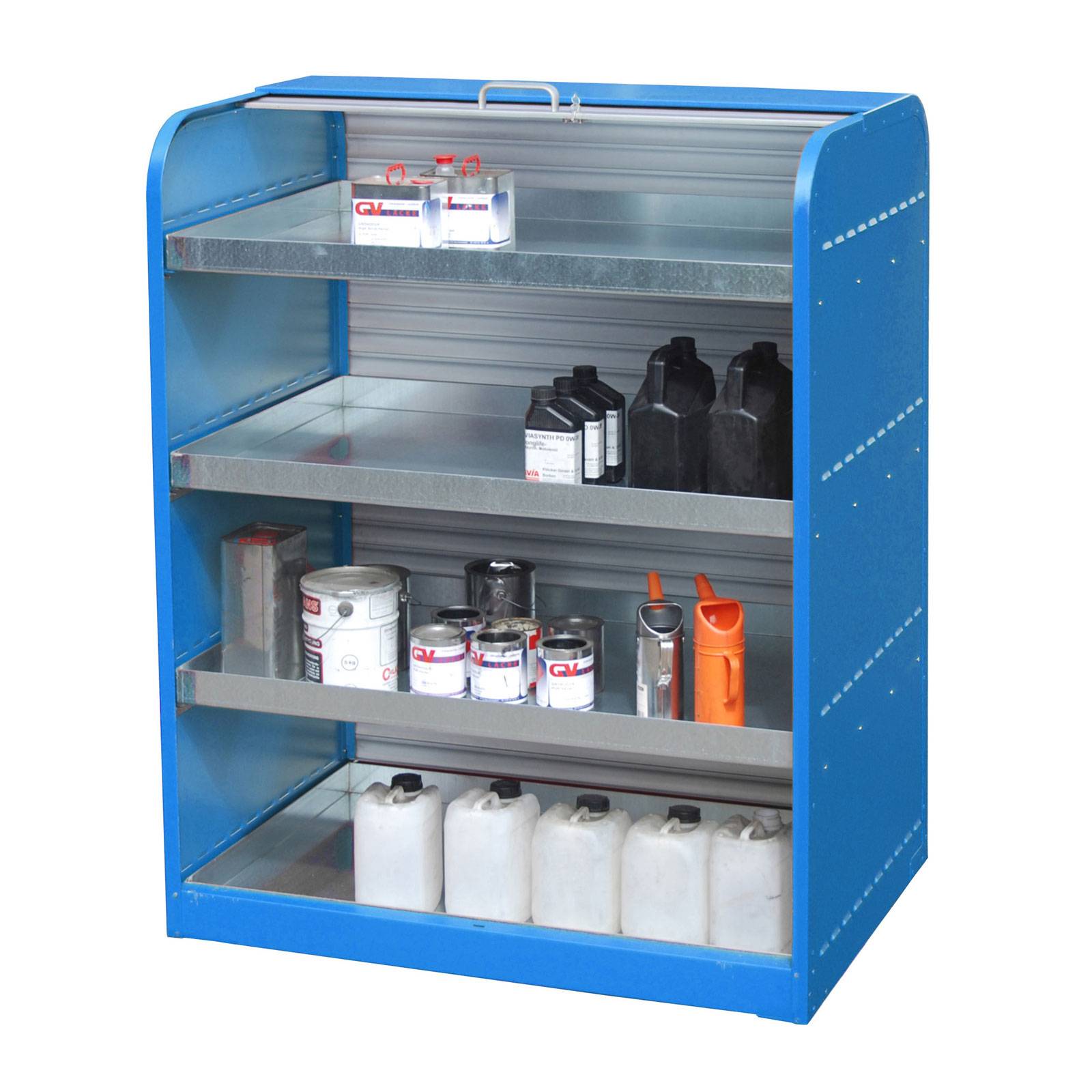 Gefahrstoff-Rollladenschrank RSG-4, lackiert, Lichtblau