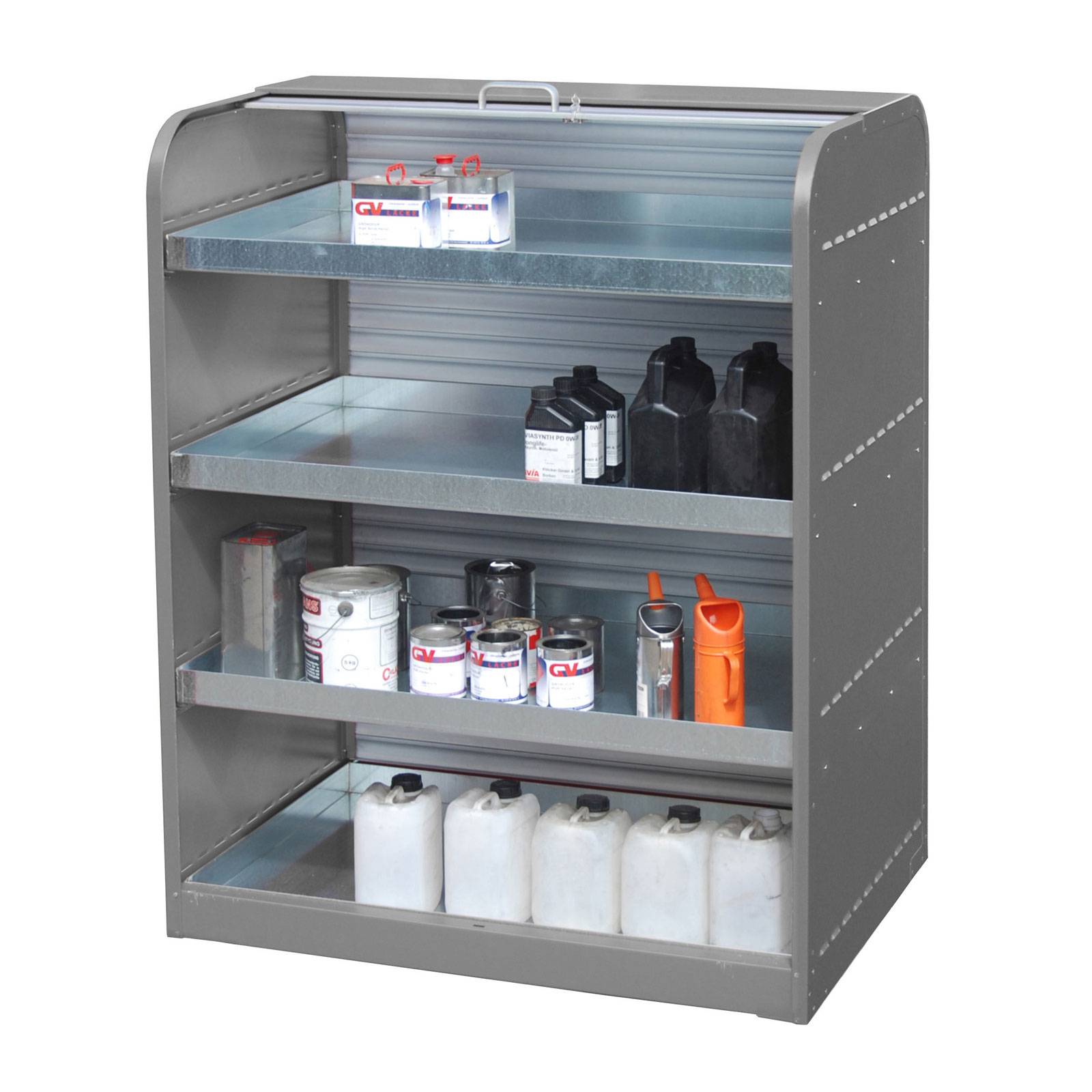 Gefahrstoff-Rollladenschrank RSG-4, lackiert, Mausgrau