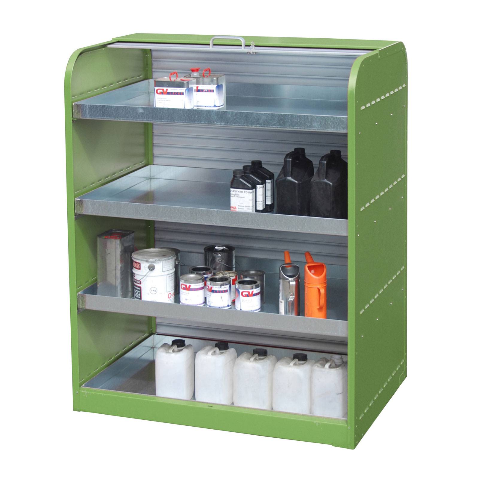Gefahrstoff-Rollladenschrank RSG-4, lackiert, Resedagrün