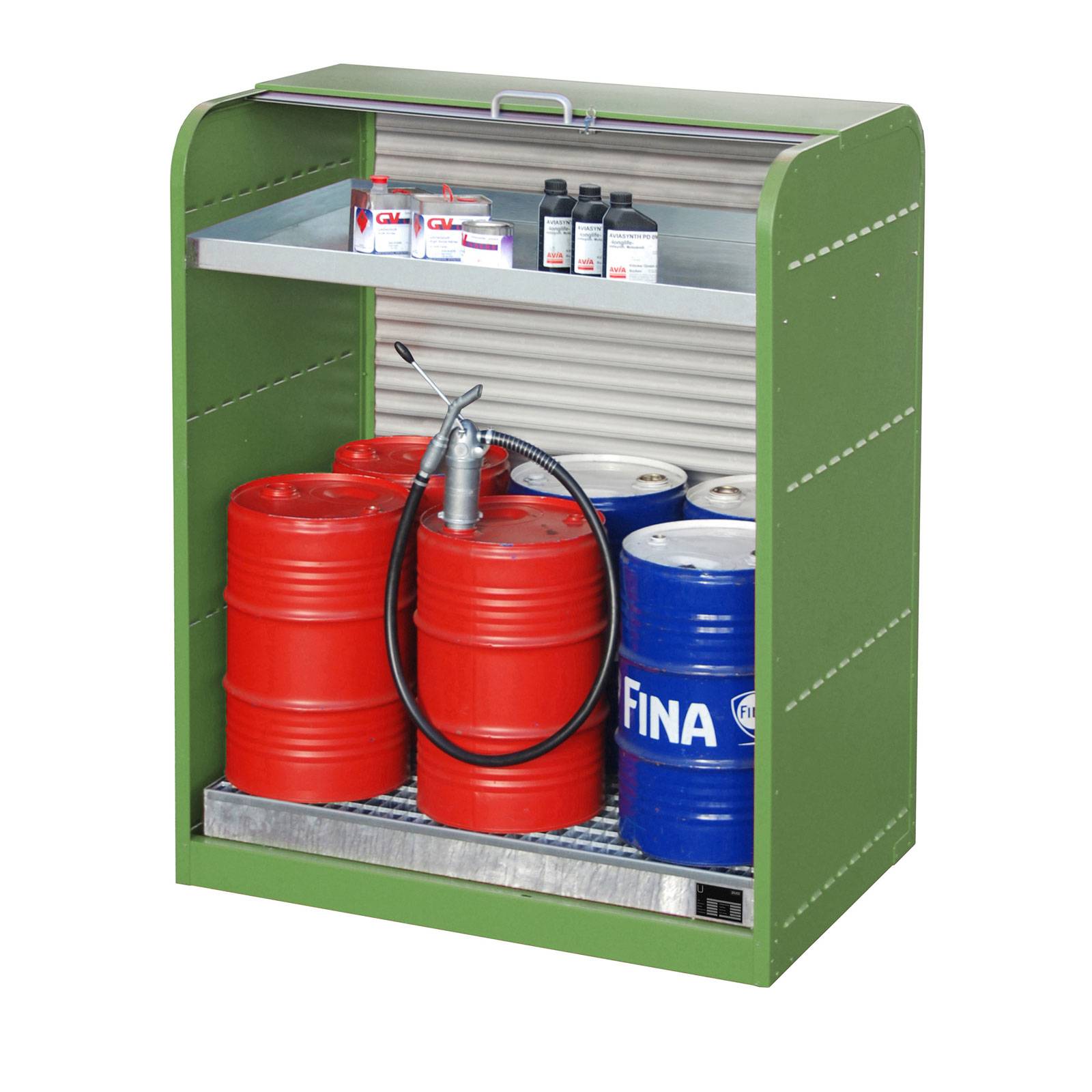 Gefahrstoff-Rollladenschrank RSG-3, lackiert, Resedagrün