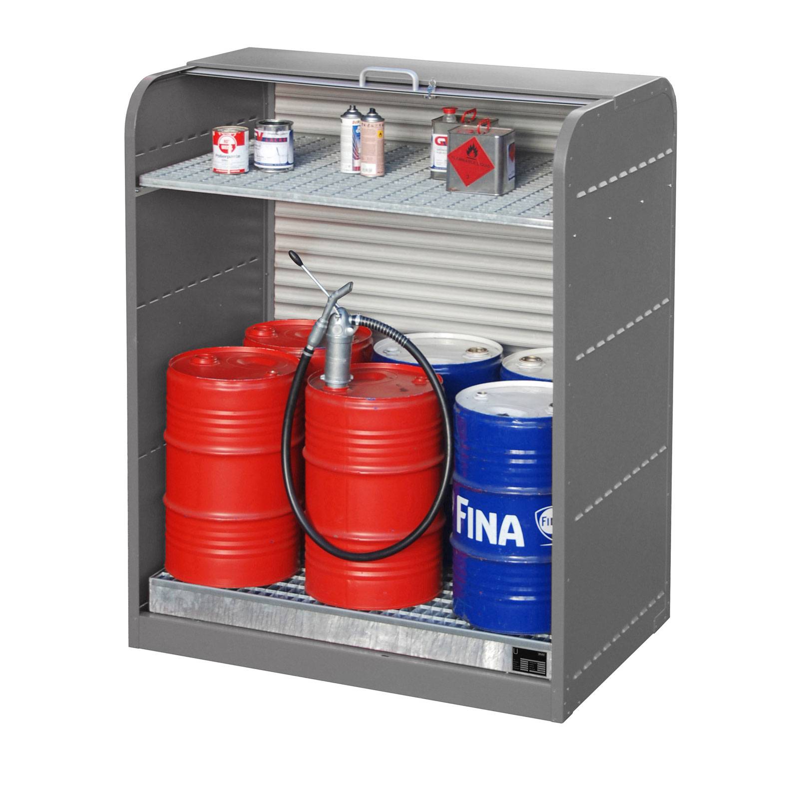 Gefahrstoff-Rollladenschrank RSG-2, lackiert, Mausgrau