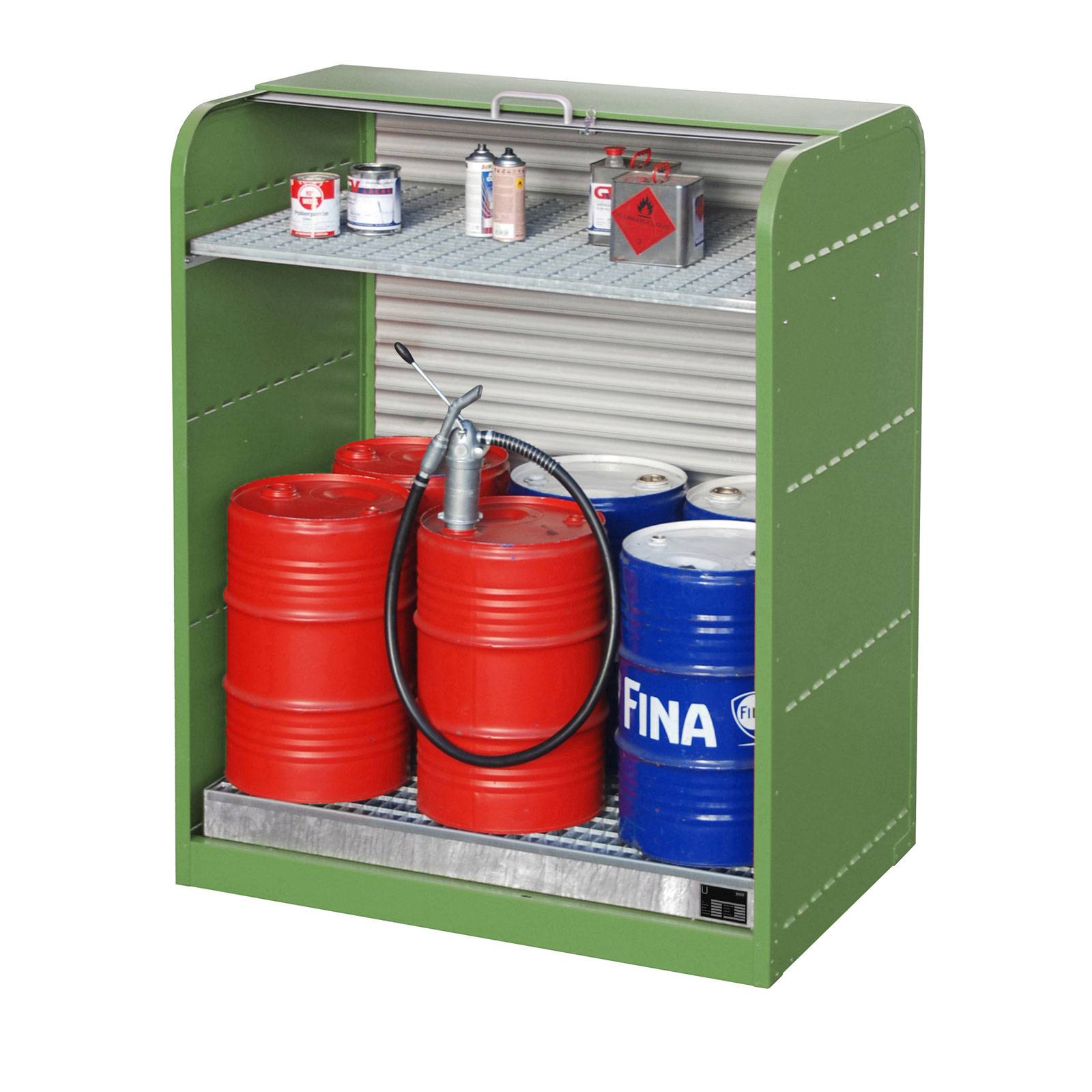 Gefahrstoff-Rollladenschrank RSG-2, lackiert, Resedagrün