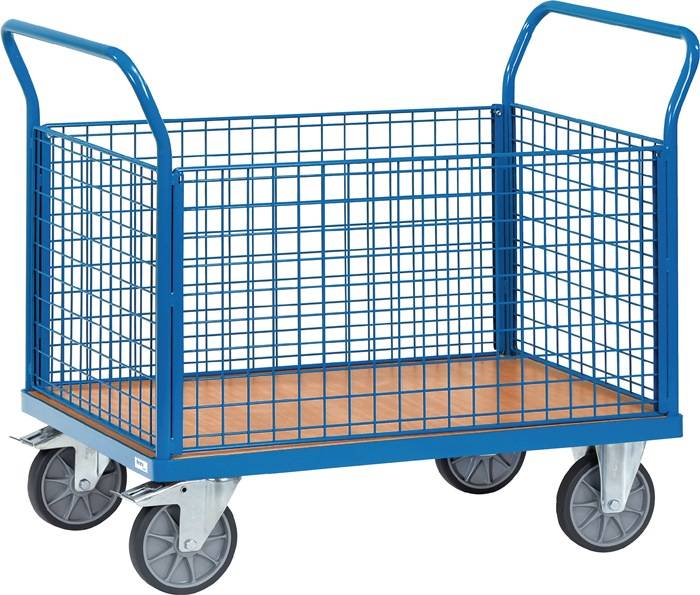 Vierwandwagen Drahtgitterwände Ladefl.-L1200xB800mm Wand-Höhe 500mm Trgf.600kg