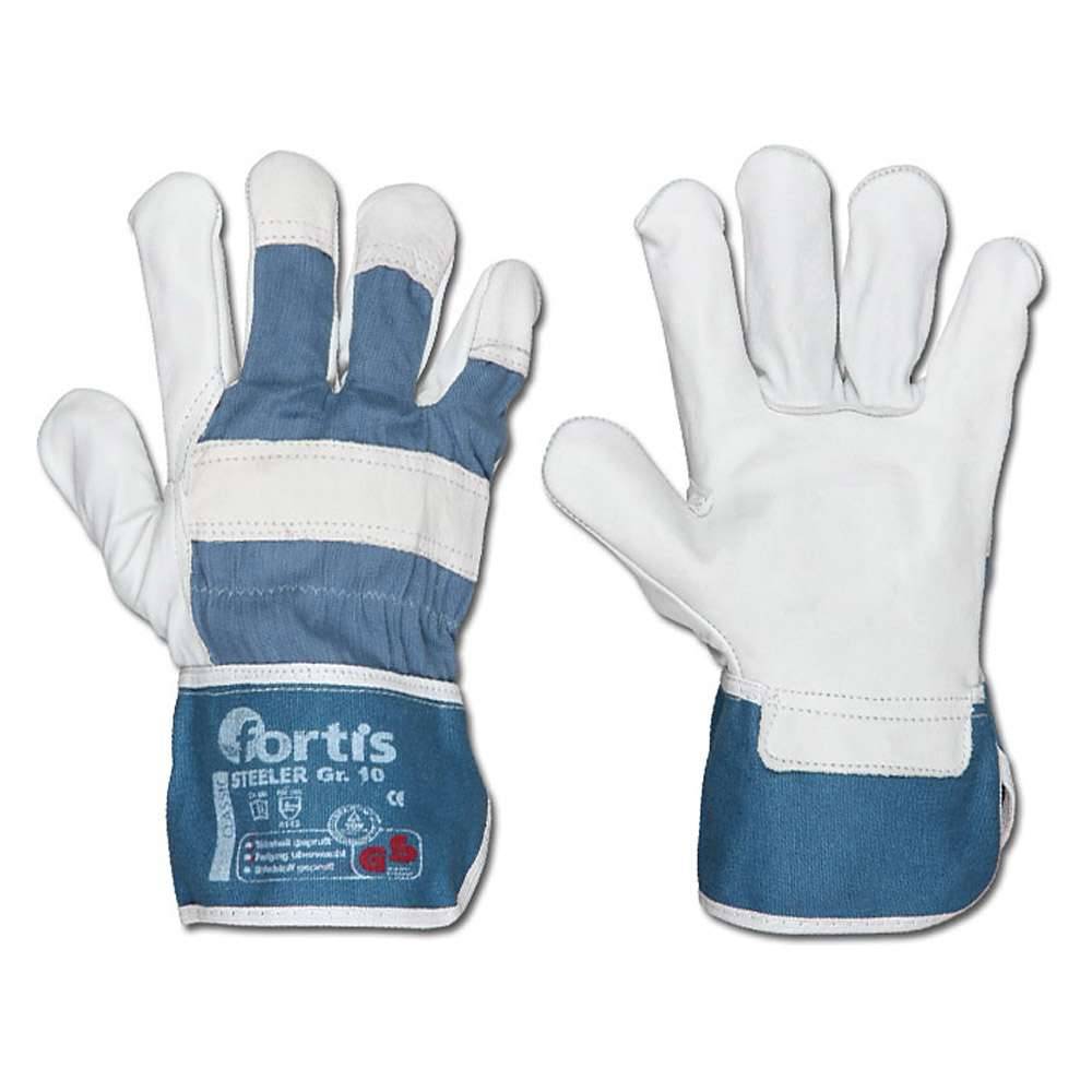 Handschuh "STEELER" - Rindvollleder - Kat. 2 - Größe 9 - FORTIS - VE 12 Paar - Preis per VE