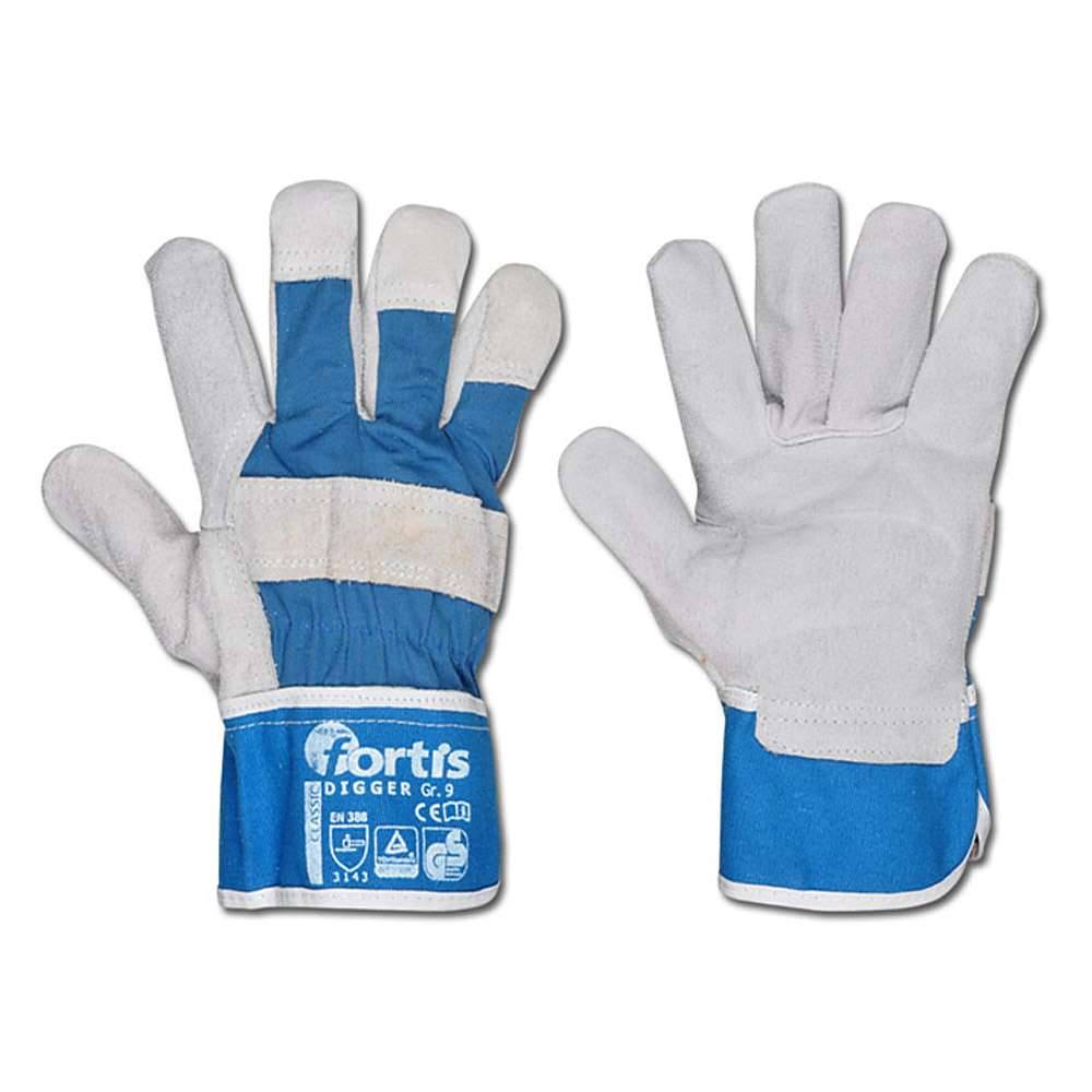 Rindspaltleder-Handschuh - Gr. 10 - "DIGGER" - Stärke 1,2 mm - Kategorie 2/ EN 388 - VE 12 Paar - Preis per VE
