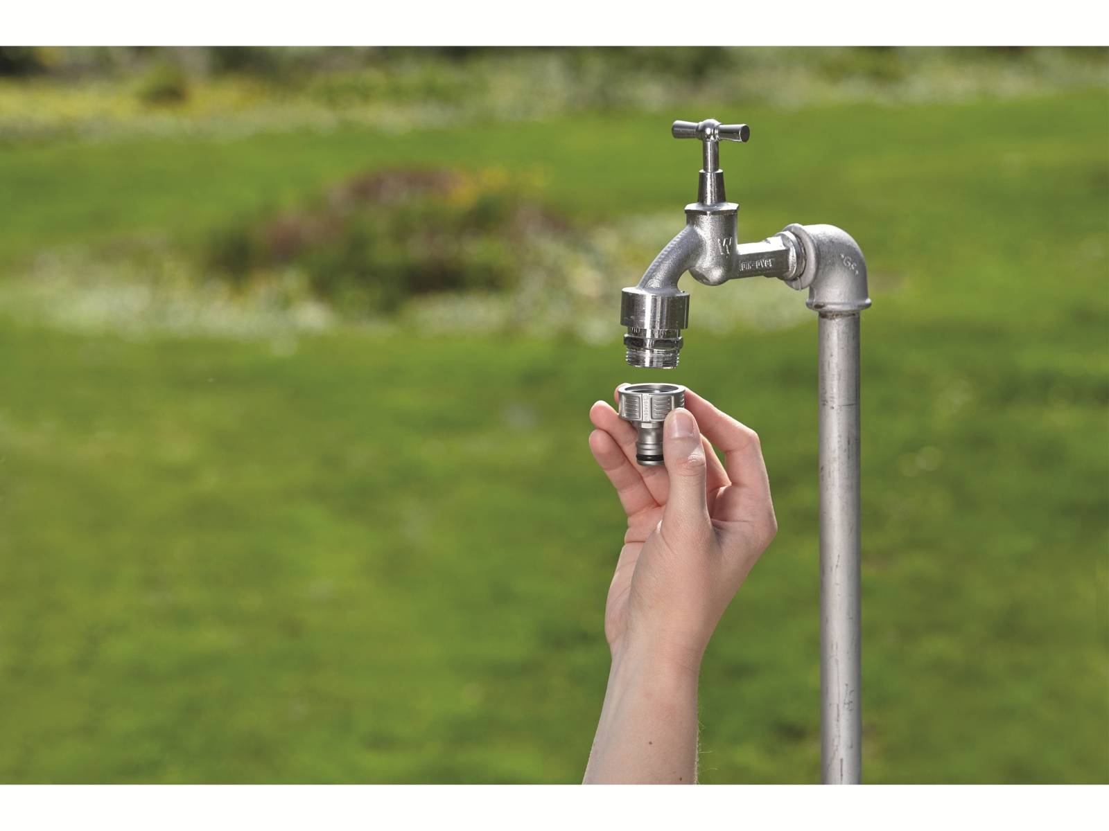 GARDENA Hahnstück 18241-20, Metall, 21 mm (1/2") auf 26,5 mm (G 3/4")