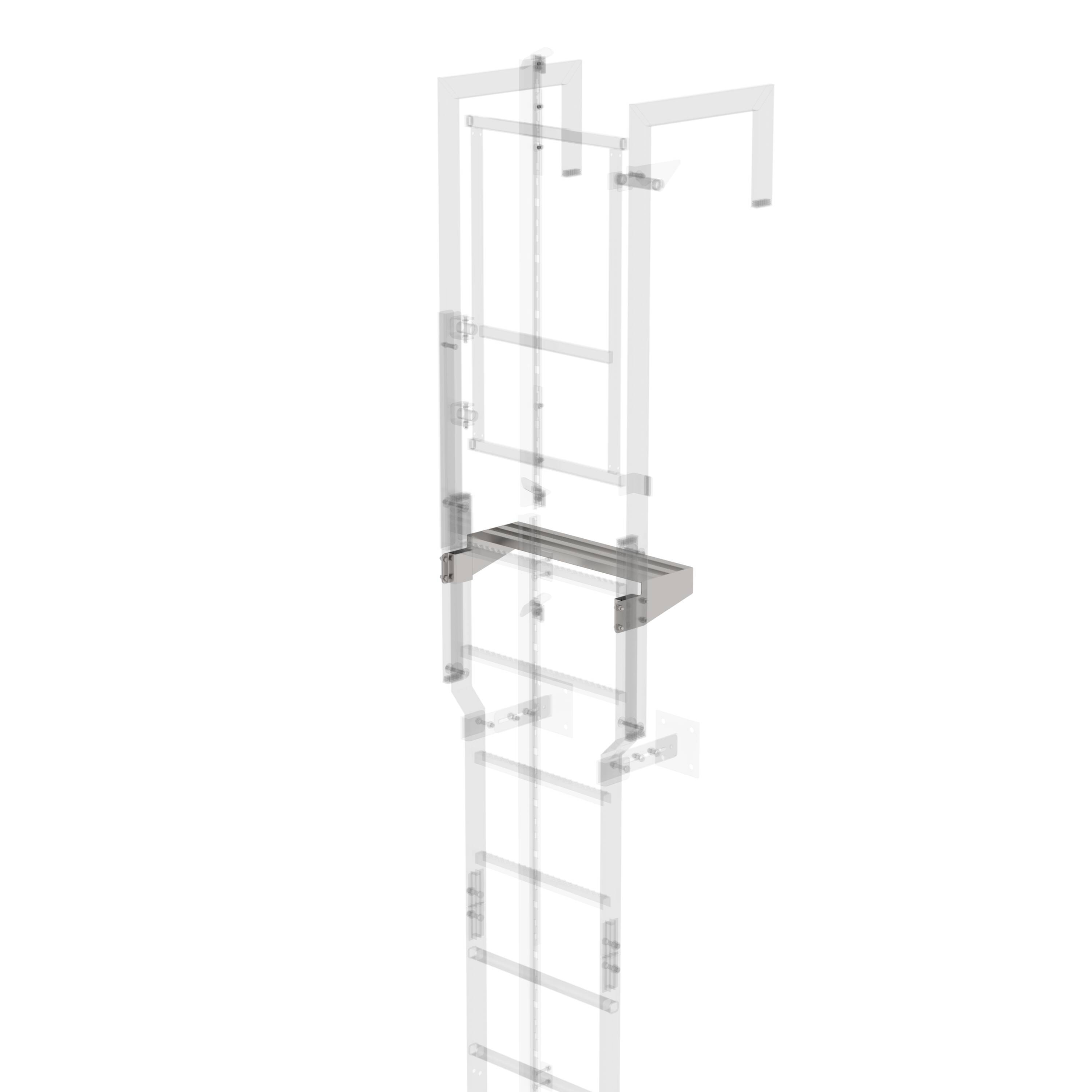 Munk Ausstiegstritt passend für Sicherungstüre mit Steigschutzschiene Edelstahl Spalt