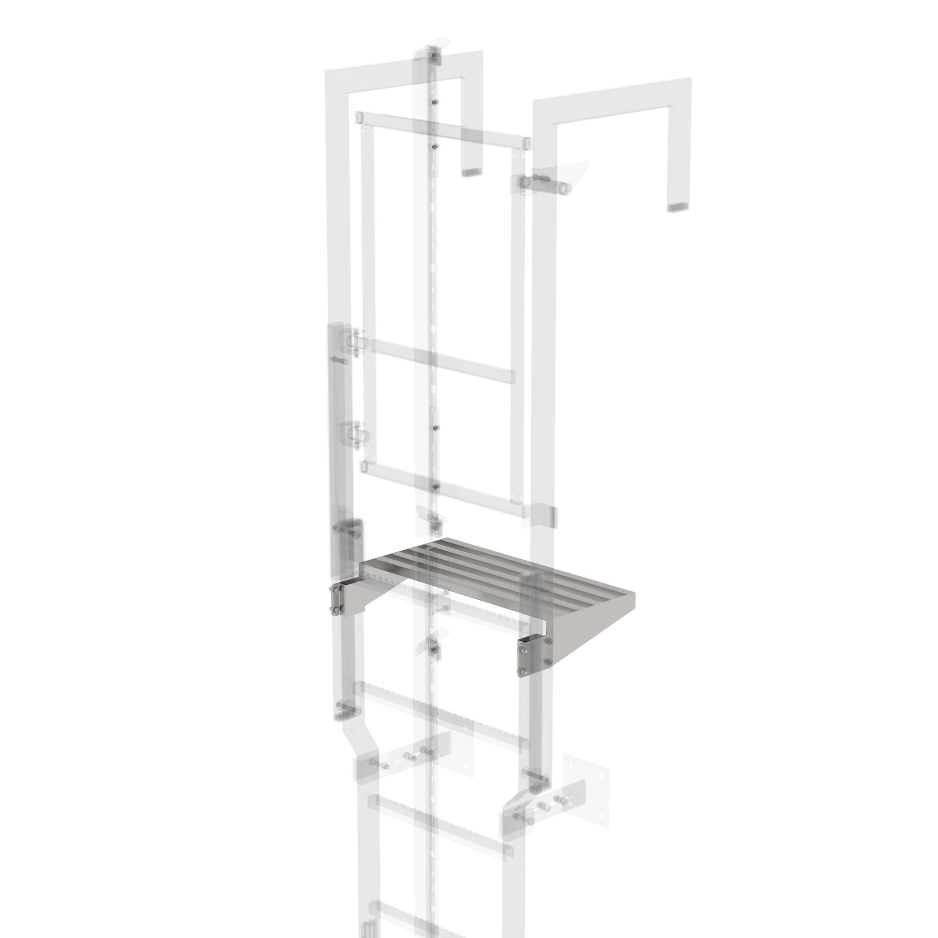 Munk Ausstiegstritt passend für Sicherungstüre mit Steigschutzschiene Edelstahl Spalt