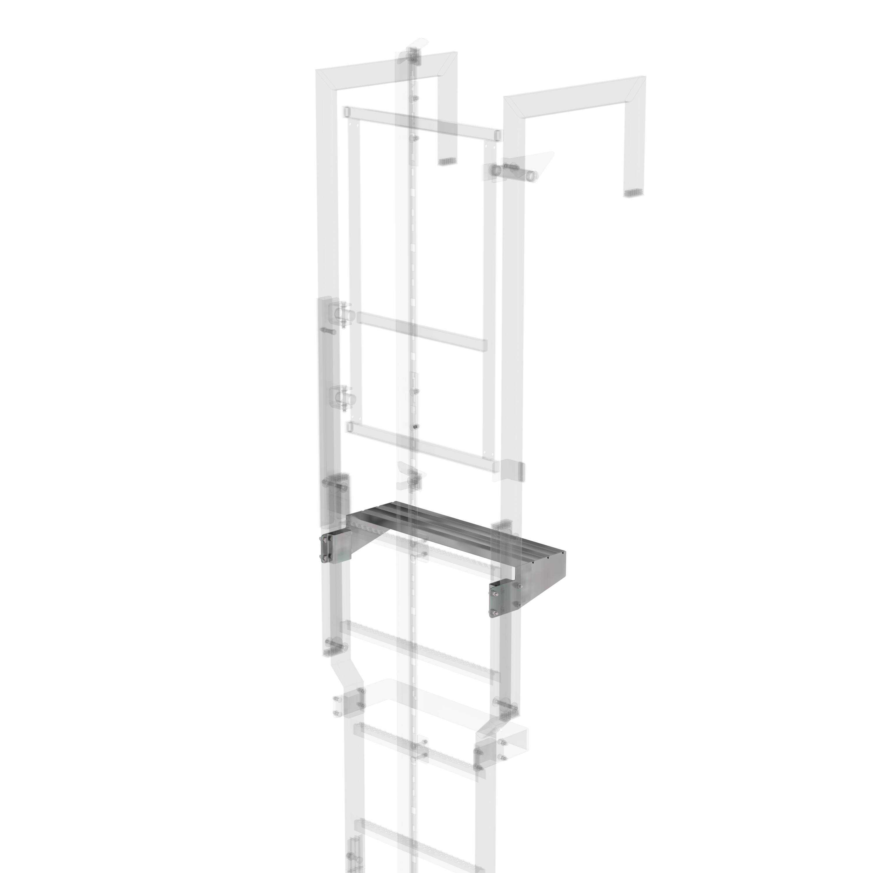 Munk Ausstiegstritt passend für Sicherungstüre mit Steigschutzschiene Stahl verzinkt