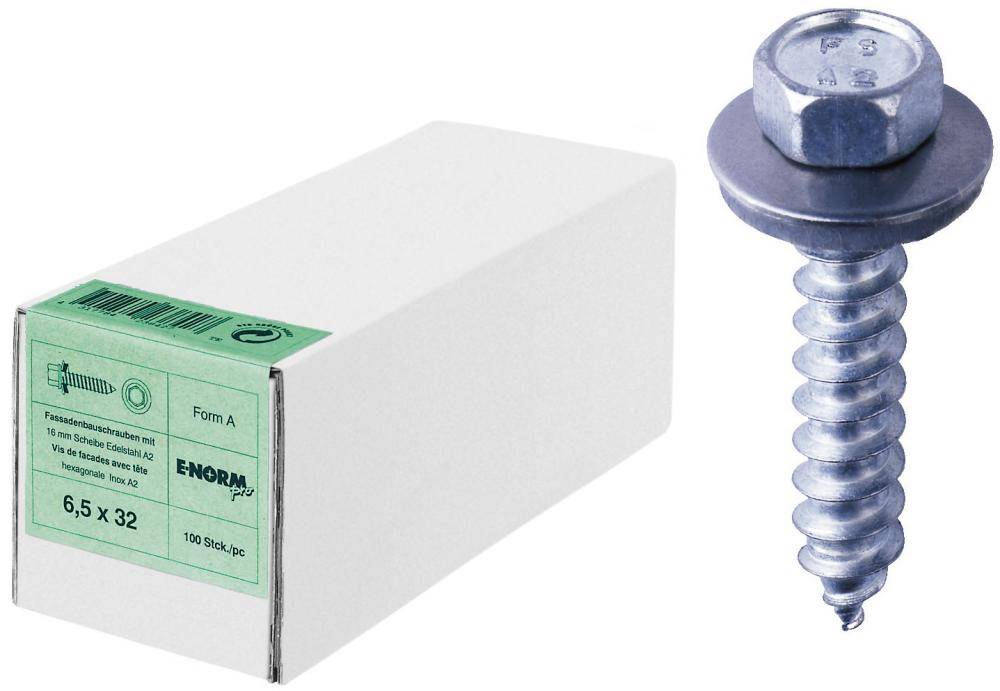 Fassadenschr. Edelst.A2 6,5x45 S16 HP E-NORMpro