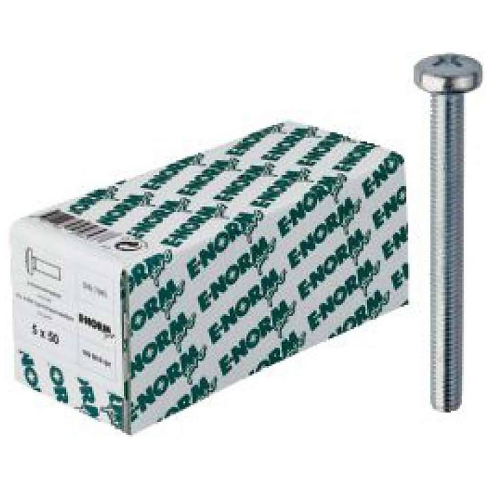 Linsenschraube - E-NORMpro - DIN 7985 - verzinkt - Abmessung M5 x 16 mm - dk 10/9,5 mm - k 3,8/3,7 mm - Bit 2 - VE 100 Stück - Preis per VE