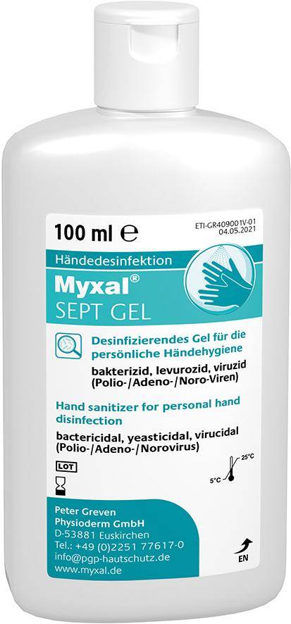 Händedesinfektion Myxal Sept Gel, 100 ml Flasche