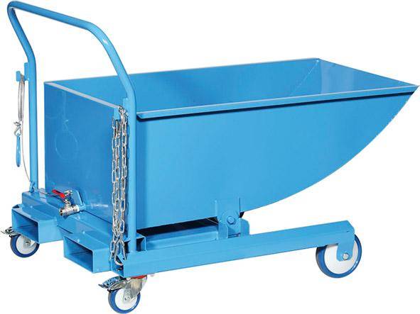 Spänekippbehälter 150 l B800xT1175xH892 mm Muldenhöhe 350mm RAL 5012