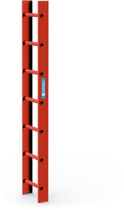 Dachleiter 7Sprossen L.2m B.340mm G.3,2kg ziegelrot Holm-H.110mm Zarges