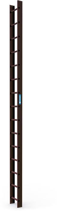 Dachleiter 15Sprossen L.4,2m B.340mm G.6,8kg braun Holm-H.110mm Zarges