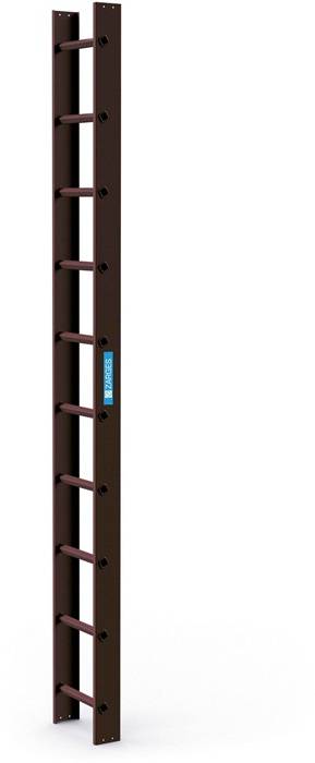 Dachleiter 10Sprossen L.2,8m B.340mm G.4,8kg braun Holm-H.110mm Zarges