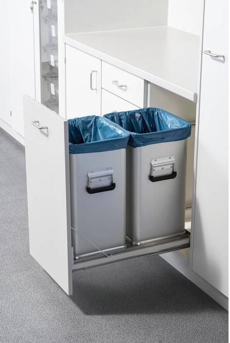 Abfallsammler Innenmaße 300x300x500mm G.3,5kg Alu.elox. Vol.45l Zarges