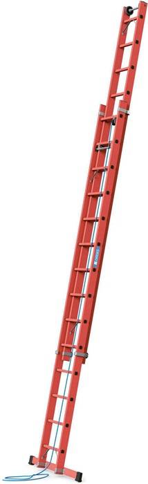 GFK-Seilzugleiter Skyline EFA 2E 2x14Sprossen L.4,09-7,17m Arbeits-H.7,9m Ku.gla