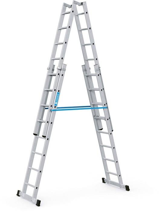 Stehleiter Vario B 4x8Sprossen L.2,4-4,05m Arbeits-H.5,15m verstellbar Zarges