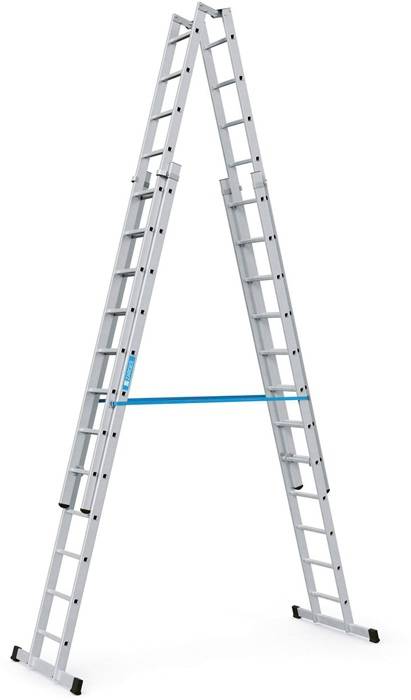 Stehleiter Vario B 4x12Sprossen L.3,57-6,05m Arbeits-H.7m verstellbar Zarges