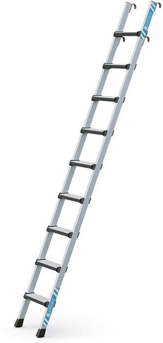 Stufen-Regalleiter Comfortstep LH 9Stufen senkr.Einhäng-H.2,2-2,44m LM Zarges