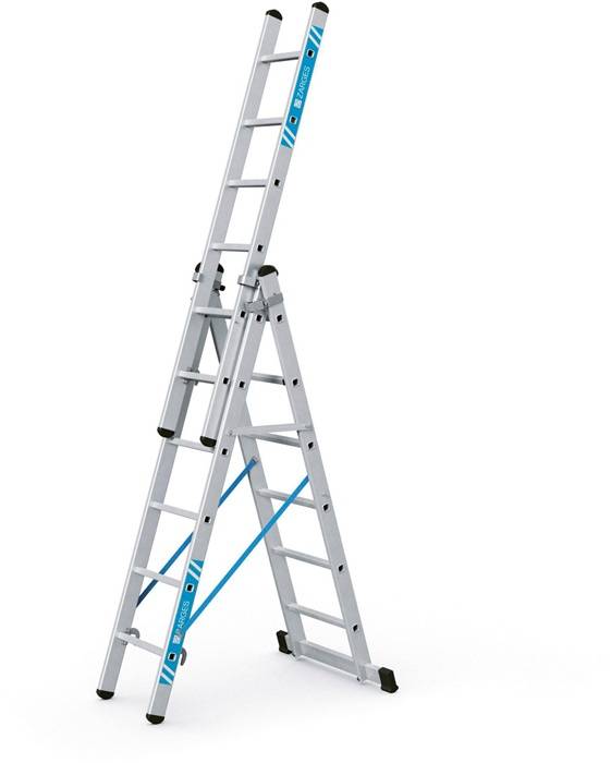 Mehrzweckleiter Skymaster X 3x6 Sprossen L.1,9-4,1m Arbeits-H.5m Alu. Zarges