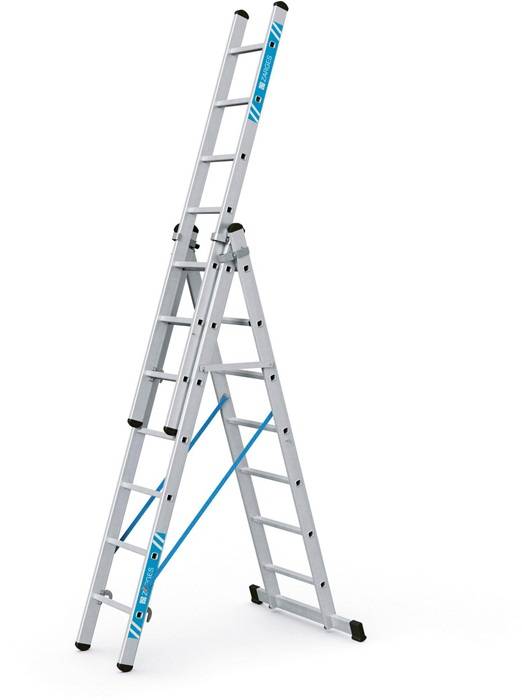 Mehrzweckleiter Skymaster X 3x7 Sprossen 2,2-5m Arbeits-H.5,8m Alu. Zarges