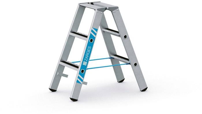 Stufen-Stehleiter R13step B 2x3 Stufen L.0,88m Arbeits-H.2,3m G.5,8kg Zarges