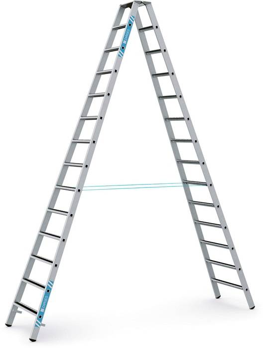 Stufen-Stehleiter R13step B 2x14 Stufen L.3,95m Arbeits-H.5,2m G.22,6kg Zarges