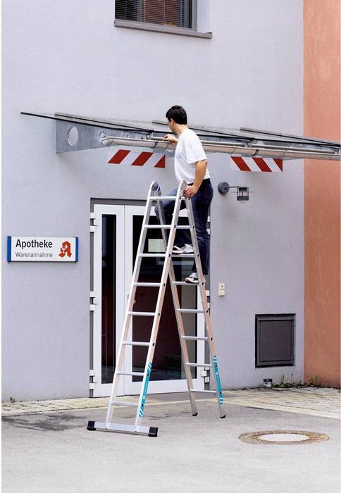 Mehrzweckleiter Combimaster X 2x4Spr. L.1,3-2,5m Arbeits-H.2,55-3,35m gebördelt