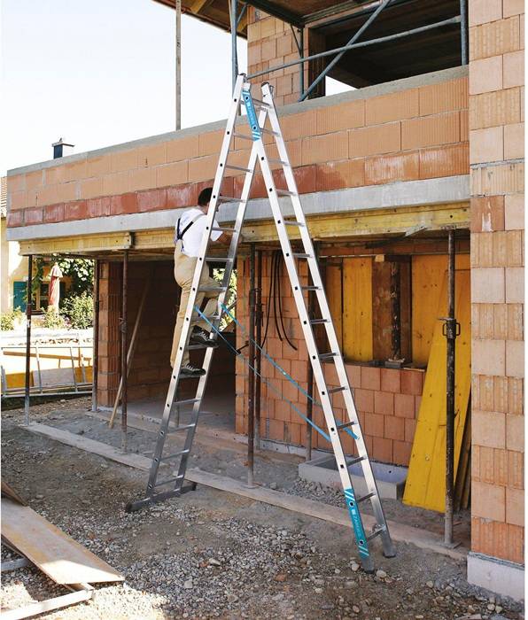 Steh-Schiebeleiter Combimaster Plus X 2x14Sprossen L.4,1-7,19m Arbeits-H.7,9m