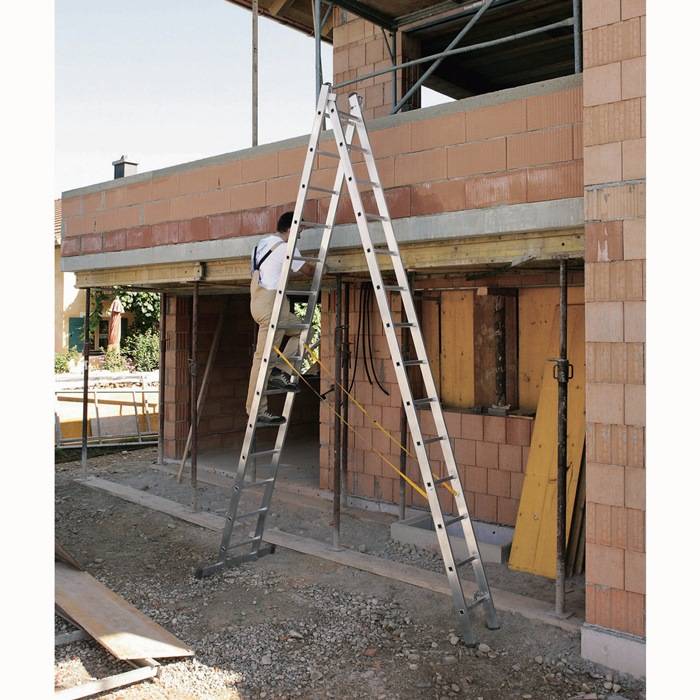 Steh-Schiebeleiter Combimaster Plus X 2x6 Sprossen L.1,86-2,98m Arbeits-H.3,8m