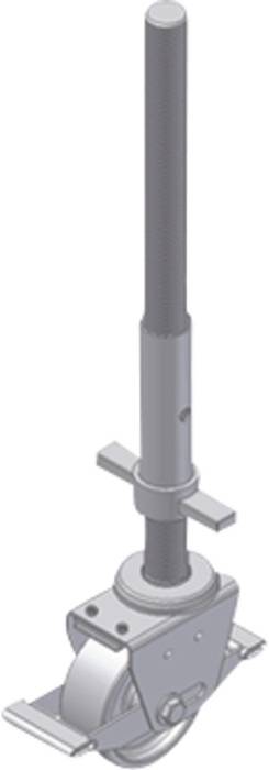 Lenkrolle D.125mm Tragfähigkeit p.Rolle 500kg Ku. Verstellbereich 30cm