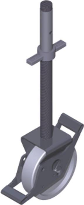 Lenkrolle D.200mm Tragfähigkeit p.Rolle 600kg Ku. Verstellbereich 30cm G.7,3kg