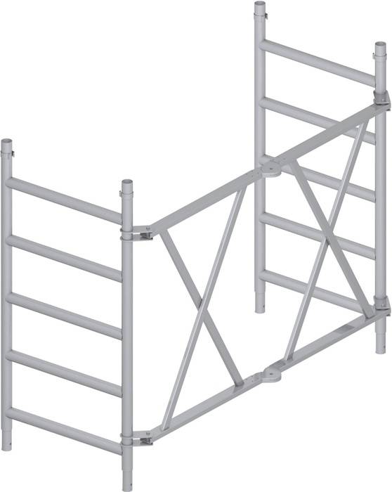 Klapprahmeneinheit H.1,5m f.Gerüst-LxB 1,8x0,75m G.16,9kg 5Sprossen Zarges