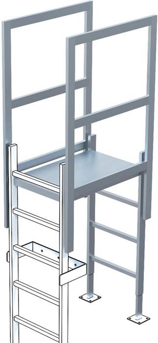 Ausstieg L.1200mm G.61kg Stahl verz. m.Übergang Zarges
