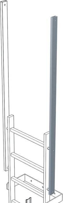 Ausstiegsholm L.1500mm G.4,7kg einseitig VA Holm-Abm.60x25mm Zarges